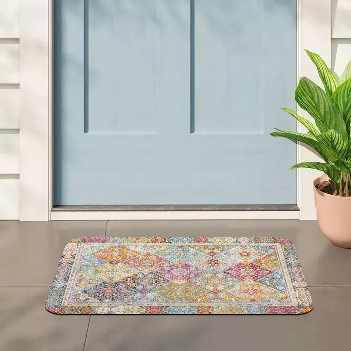 Tapis d'entrée imprimé avec motif léopard et panthère noire