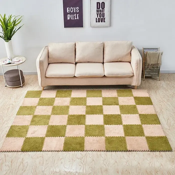 30X30 cm bricolage puzzle Shaggy tapis salon chambre doux sol zone