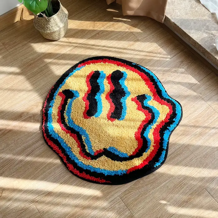 Tapis Trippy souriant - Conception capitonée unique | Cadeau idéal pour un ami