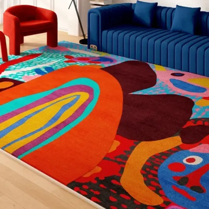 Salon Tapis Art Couleur Irrégulière Abstrait Maison Chambre