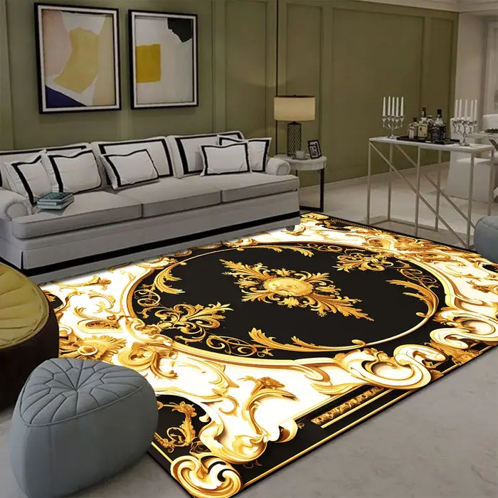Tapis doré de luxe pour salon