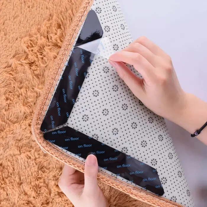 Autocollant antidérapant pour tapis, 16/8 pièces, réutilisable, lavable, Anti-bouclage, Patch fixe, 