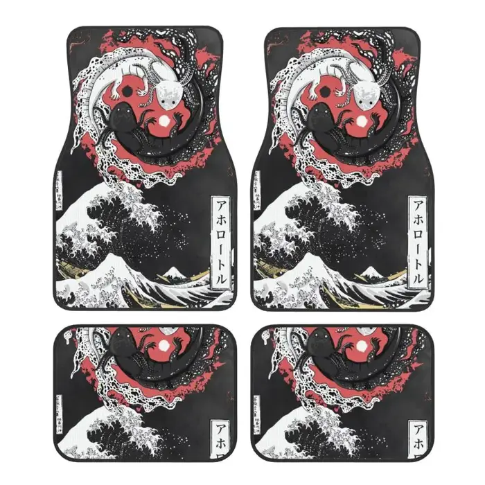 Tapis de sol de voiture japonais Wave Yin Yang, ajustement universel, doux, imperméable, antidérapan