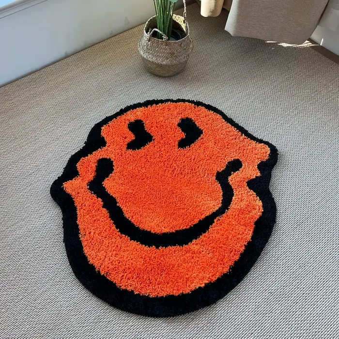 Tapis Tufté Torsadé Souriant, Purely Handmade, Doux, Adapté à la Décoration de Chambre, Moelleux, Ch