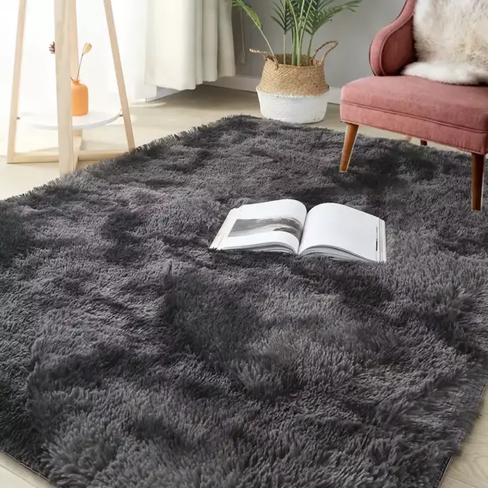 Tapis de salon gris, grand tapis de couloir, tapis de sol pour table basse 160x230, tapis moelleux à