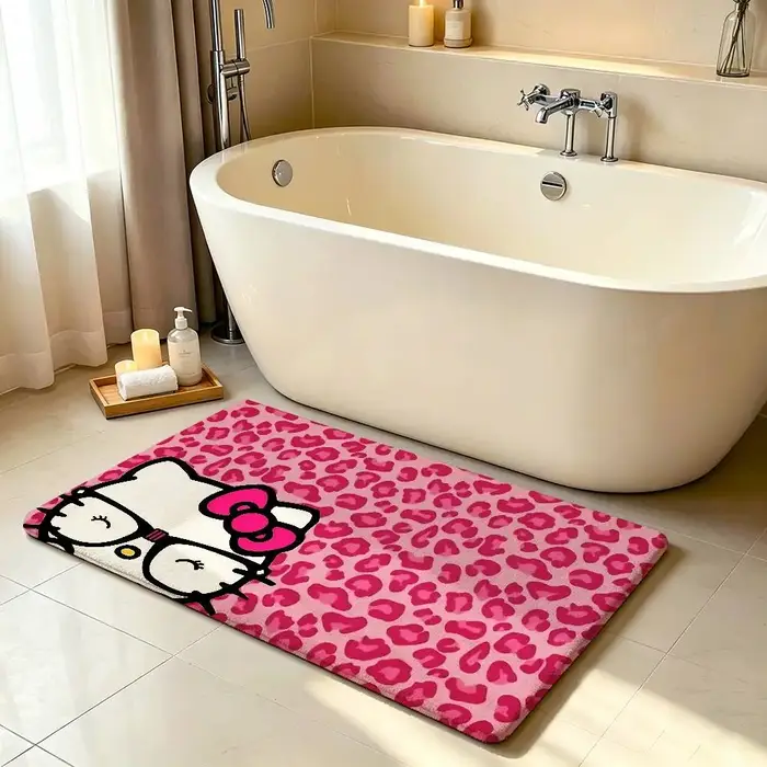 Tapis mignon K-hello-H-KittyS Kawaii, tapis antidérapant pour salle de bain, tapis de porte, tapis de décoration pour la maison, tapis d'entrée, résistant aux rayures