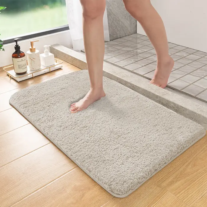 Tapis de salle de bain absorbant cheveux longs
