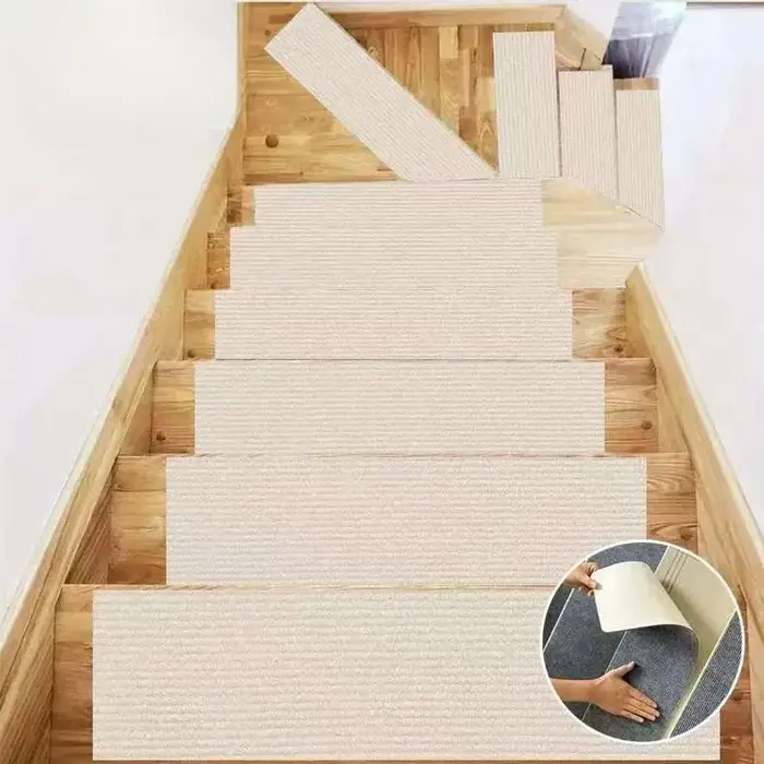 Tapis d'escalier antidérapant, 20x100cm, pour marches en bois, protection des marches, tapis d'escal