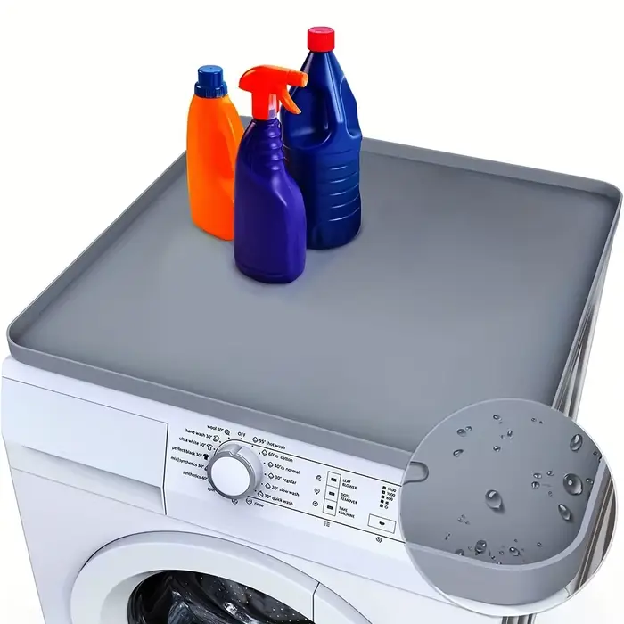 Tapis antidérapant et imperméable pour machine à laver et organisateur de détergent – 1 pièce