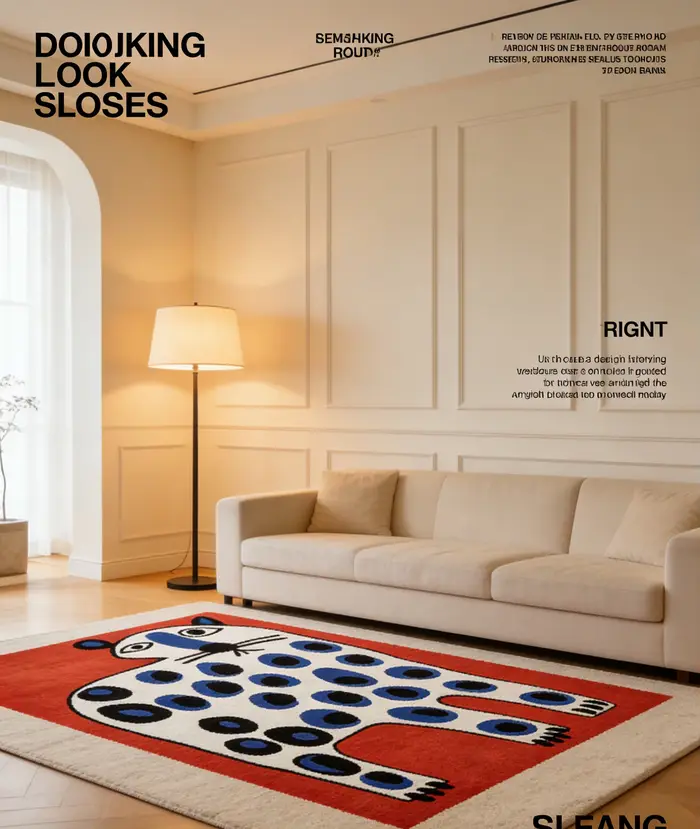 Tapis modernes abstraits à motifs animaliers pour chambre à coucher