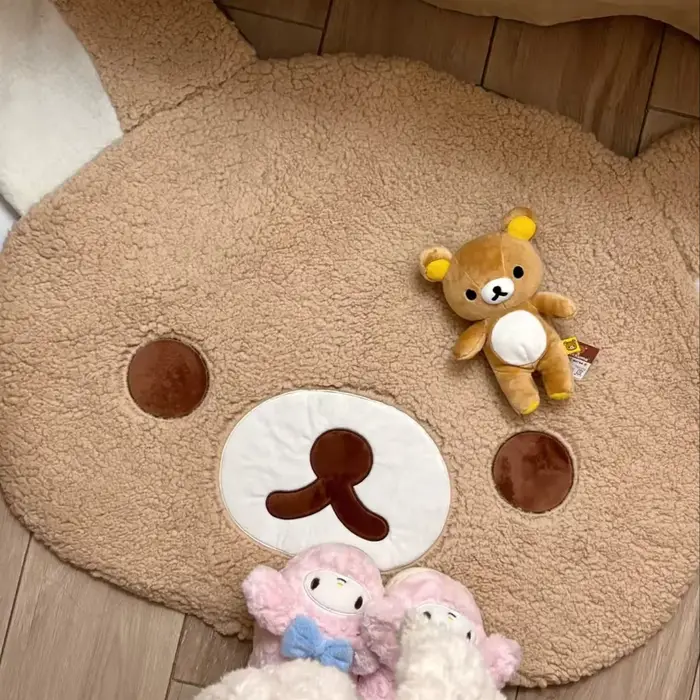 Dessin animé Rilakkumas tapis en peluche Kawaii Korilakkuma ours
