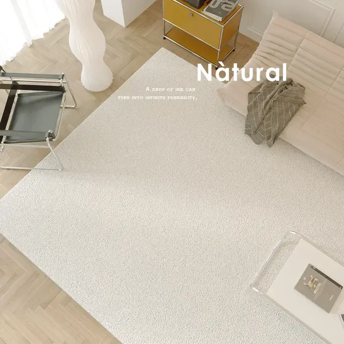 Tapis japonais en peluche solide minimaliste