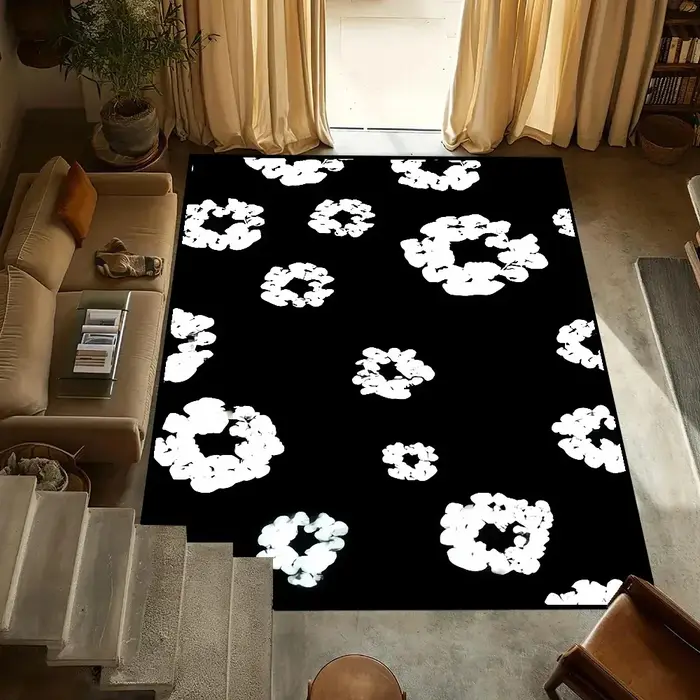 Tapis inspiré en forme de larme pour salon, décor de chambre d'adolescent, canapé de chevet, zone do