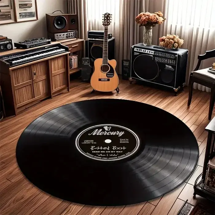 VIKAMA Tapis en vinyle noir confortablement doux et chaud