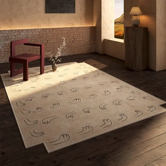 Tapis rétro léger de luxe pour décoration de salon