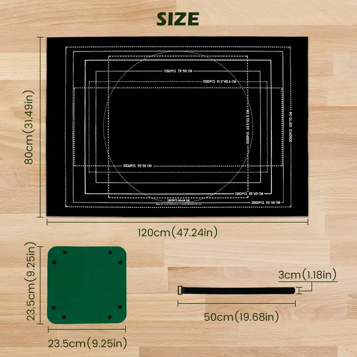 Tapis de puzzle en feutre jusqu'à 1500/2000/3000 pièces