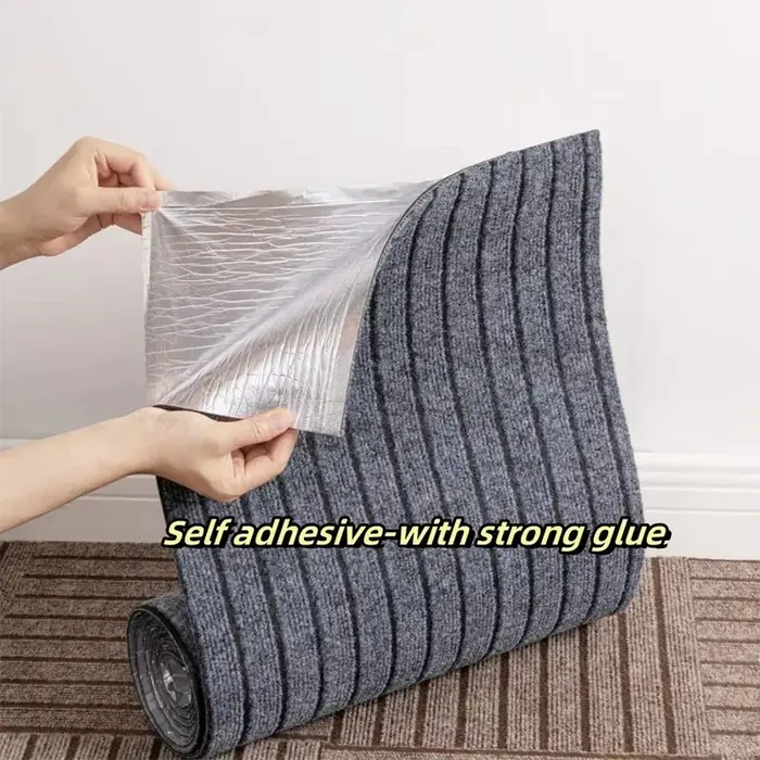 Tapis rayé uni antidérapant auto-adhésif