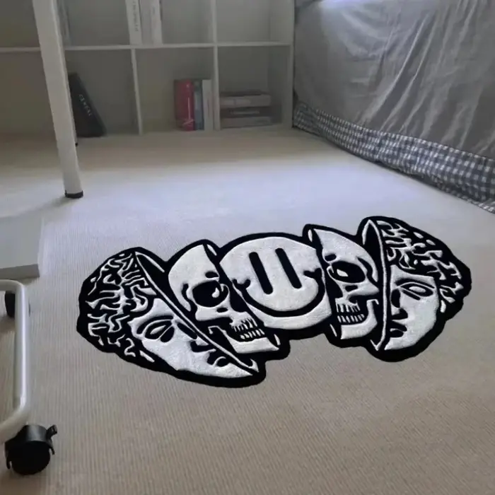 VIKAMA Tapis de sol créatif en forme de crâne