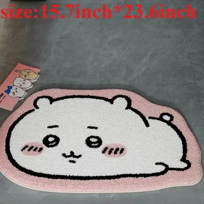 Tapis de dessin animé Chiikawa, tapis de sol en peluche Hachiware Usagi, tapis antidérapant pour sal