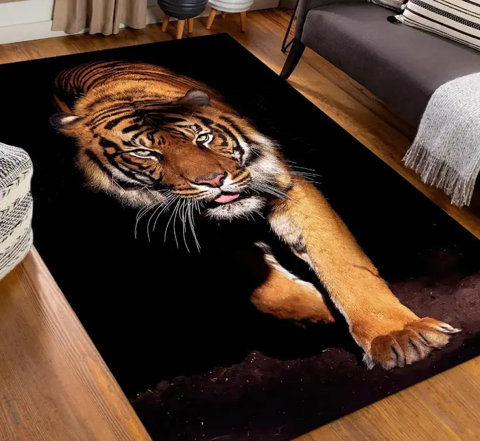 Tapis Tigre Rouge Style Oriental