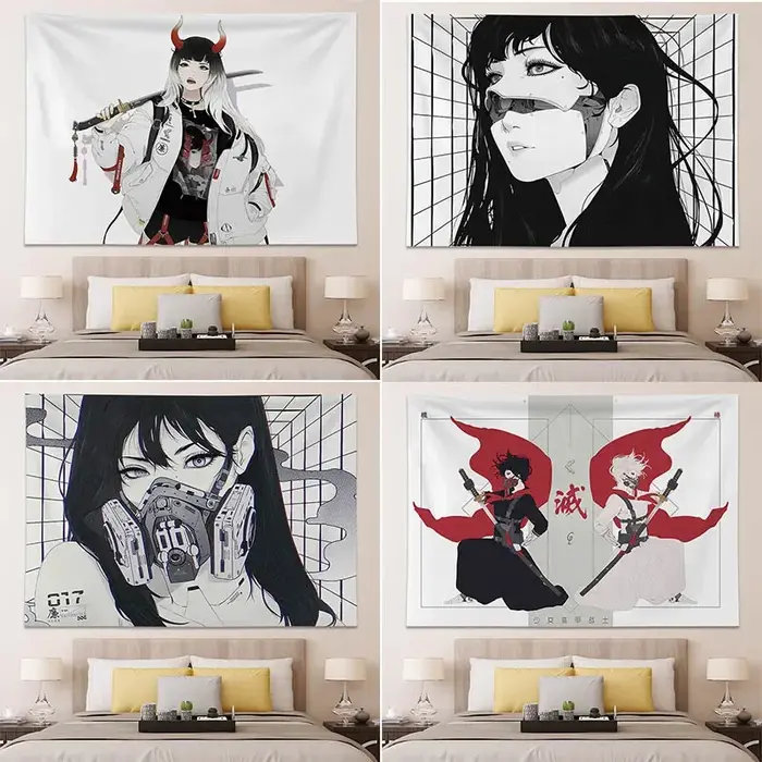 Affiches et imprimés de décoration de chambre d'adolescent japonaise