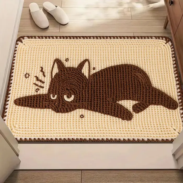 Tapis de sol à motif de chat de dessin animé mignon
