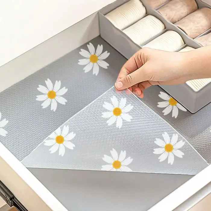 Tapis d'armoire de cuisine à fleurs de marguerite