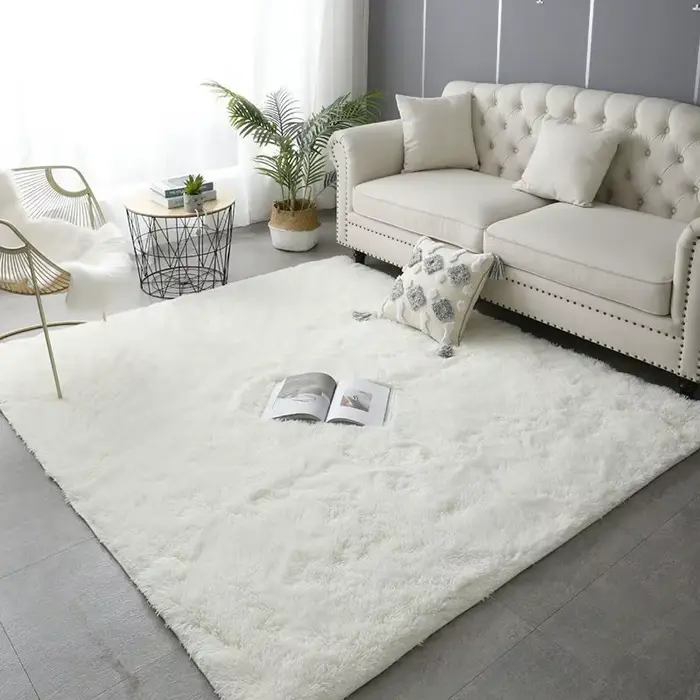 Tapis de grande taille en peluche lea pour salon