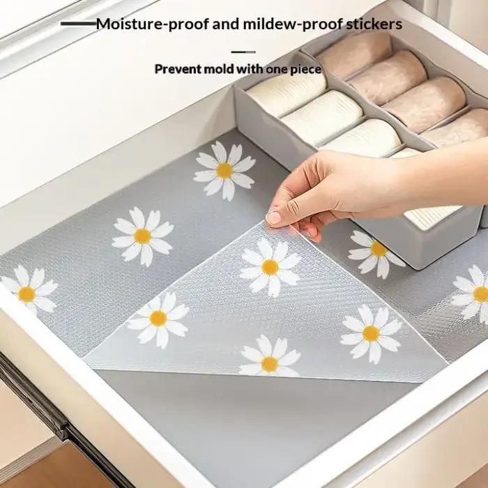 Tapis d'armoire de cuisine à fleurs