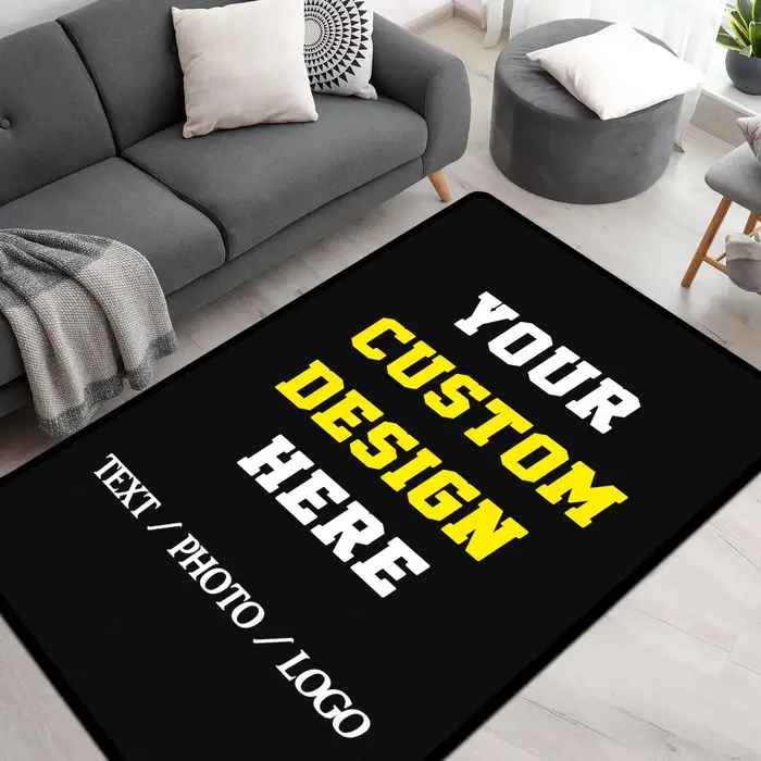 Tapis personnalisé avec photo, tapis avec logo, tapis personnalisable, doux, lavable, antidérapant, 
