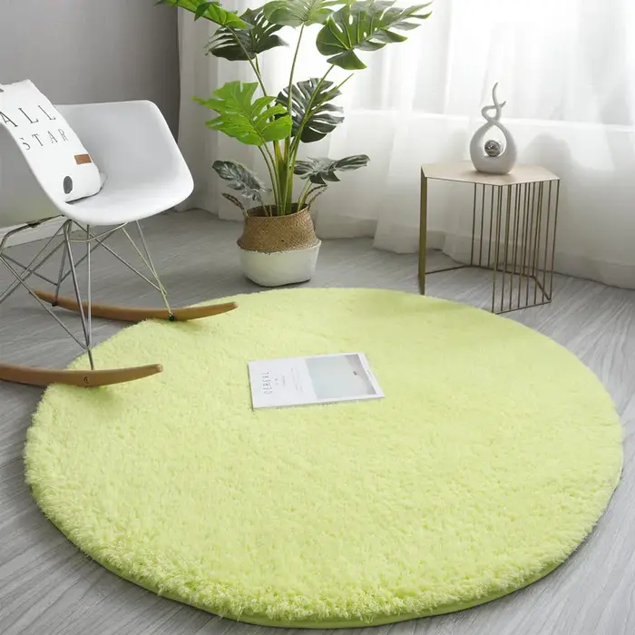 Tapis rond moelleux nordique pour chambre à coucher