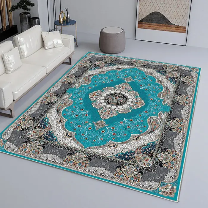 VIKAMA Tapis vintage de luxe léger de style américain, tapis de salon pour table basse, antidérapant