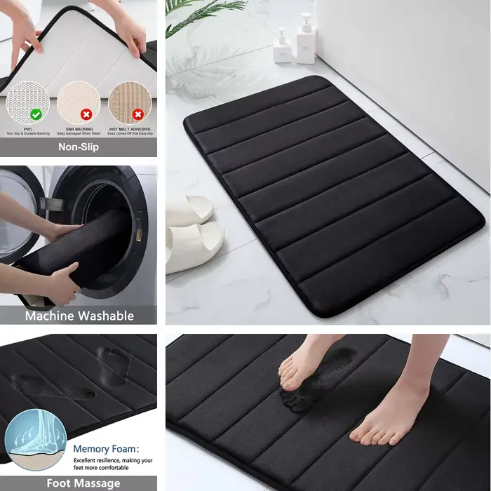 Tapis de bain Super absorbant en mousse à mémoire de forme