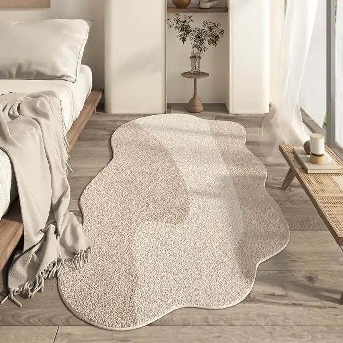 Tapis de chambre à coucher de Style crème confortable, minimaliste, doux, absorbant, antidérapant, p