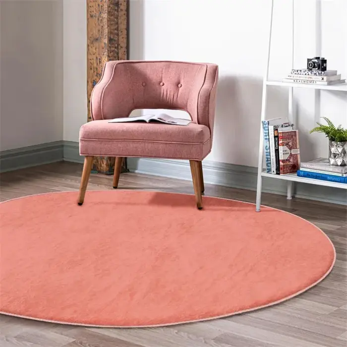 Pure Round Lea-Tapis de Sol de Luxe, Uni, Cercle Antidérapant, Polymères Solides, Tapis Vifs, Vert,