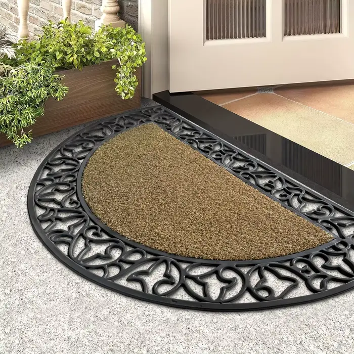 Tapis d'entrée extérieur en PVC ajouré pour drainage, tapis de sol antidérapant, anti-boue, imperméable, durable, pour patio et cour, anti-déformation