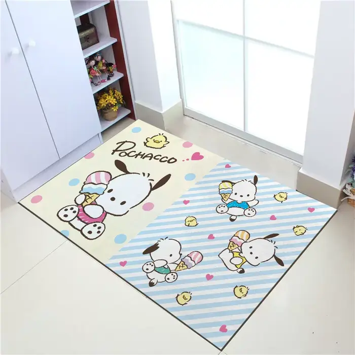 Pochacco-Tapis de sol en polymère kawaii lea pour couloir
