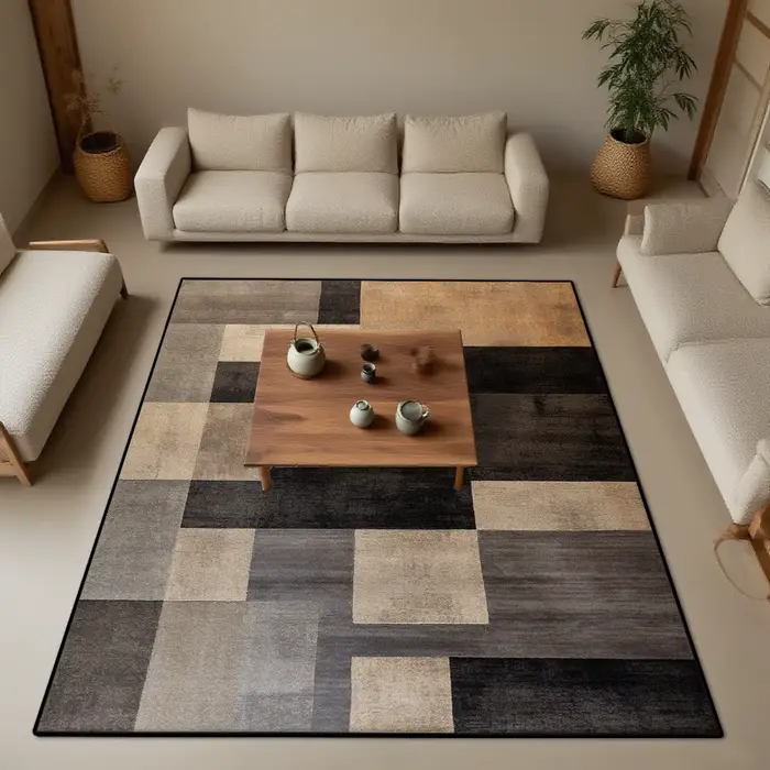 Tapis de salon rectangulaire moderne, décoration géométrique, décor de chambre à coucher d'étude, ta