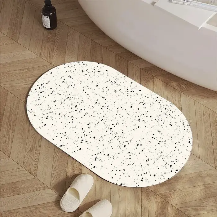 Tapis de sol de salle de bain en terre diatomée