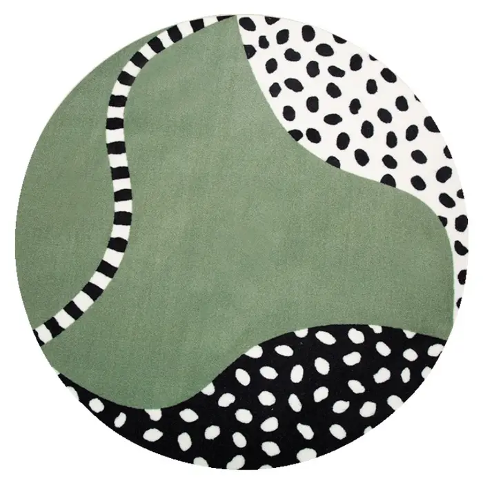 Tapis rond de luxe léger pour décoration de chambre à coucher