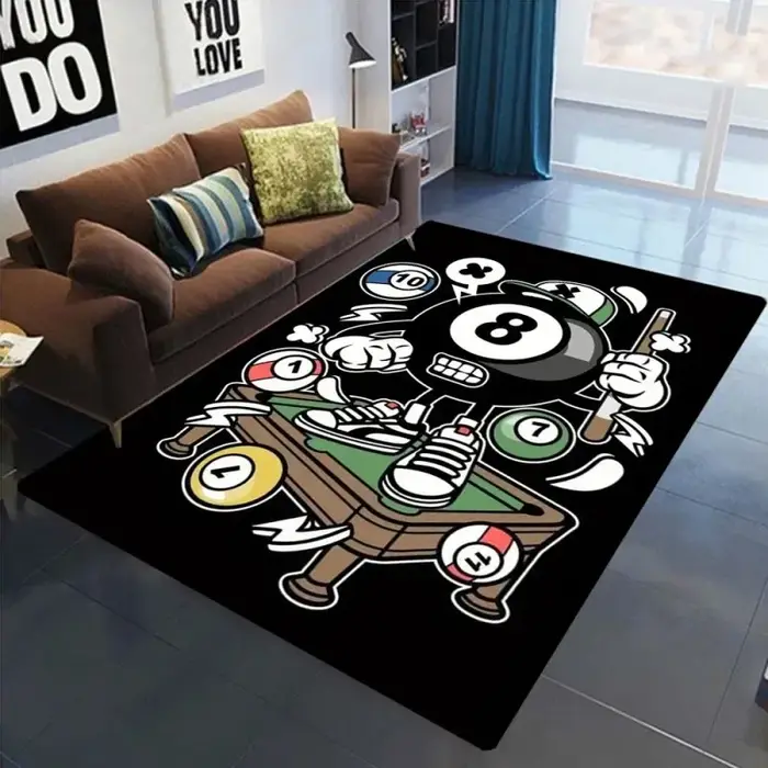 Tapis Simple noir 8 zones