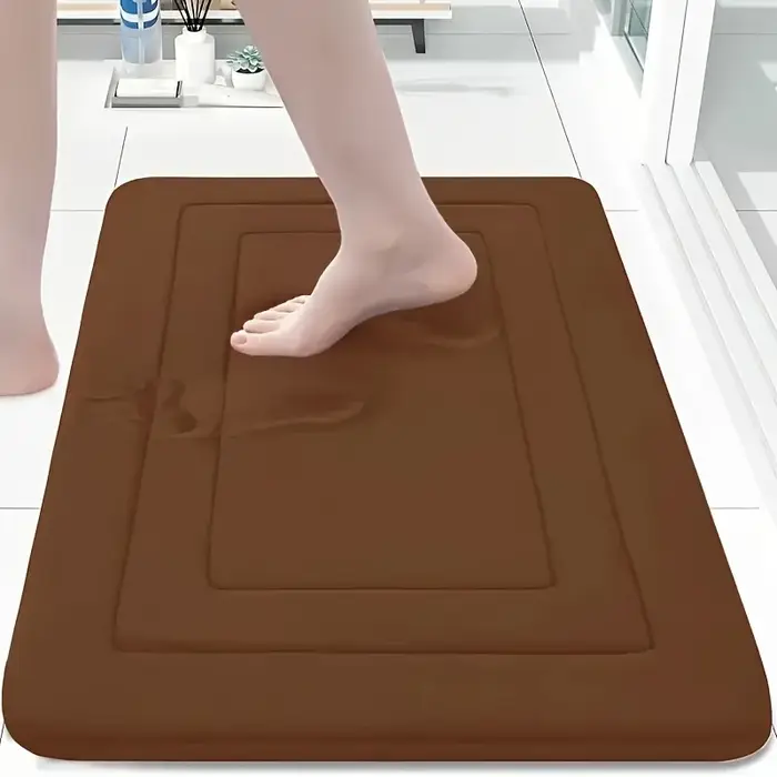 Tapis de bain Vintage en mousse à mémoire de forme, 1 pièce, absorbant, antidérapant, tapis de cuisine avec motif Floral, Beige et bleu, coussin sur pied confortable