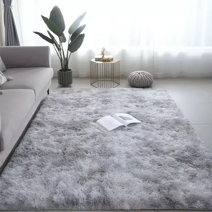 VIKAMA – tapis Shaggy minimaliste de couleur unie, moelleux et doux, pour salon, canapé, Table basse