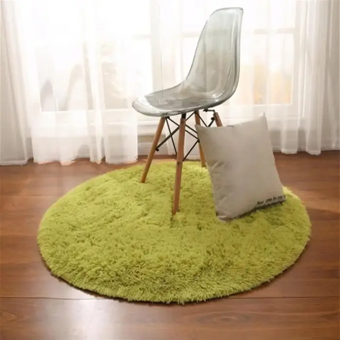Tapis rond doux et moelleux VIKAMA, tapis antidérapant, idéal pour les chambres à coucher, les chamb