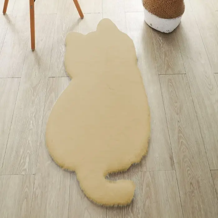 Tapis en fausse fourrure de lapin mignon de style dessin animé