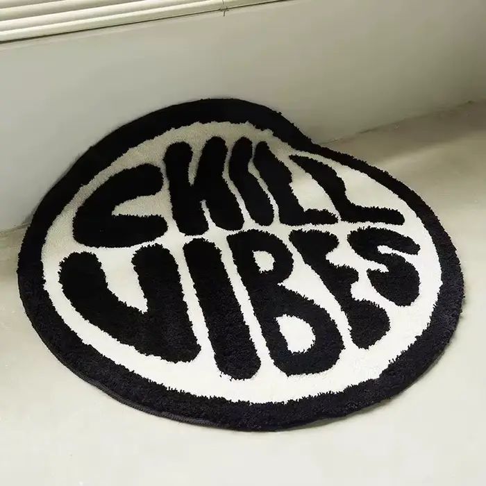 Tapis rond capitonné Simple pour chambre à coucher