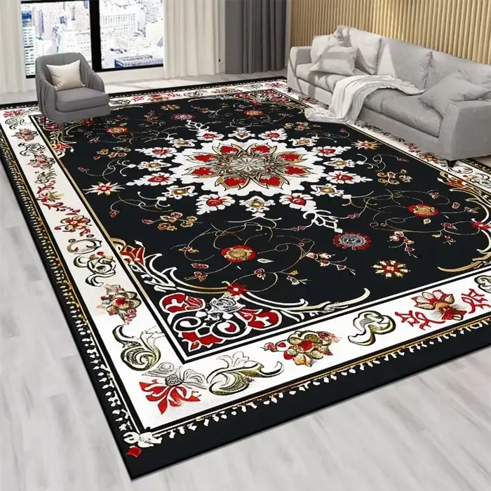 VIKAMA persan luxe cristal velours tapis rouge salon grande taille tapis antidérapant décoration de
