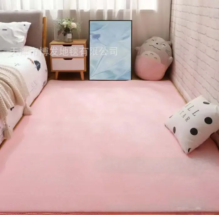 Tapis en velours de corail de couleur unie