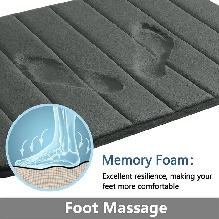 Ensemble de tapis de salle de bain en mousse à mémoire de forme, antidérapant, Extra doux, absorbant l'eau, lavable en Machine et sec, pour sol de baignoire, Beige