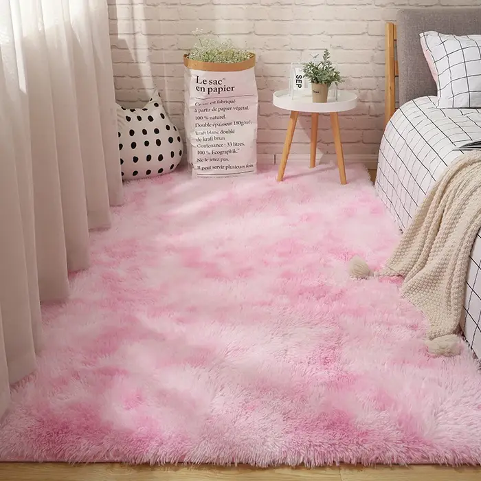 Tapis de chambre à coucher rose pour chambre d'enfant
